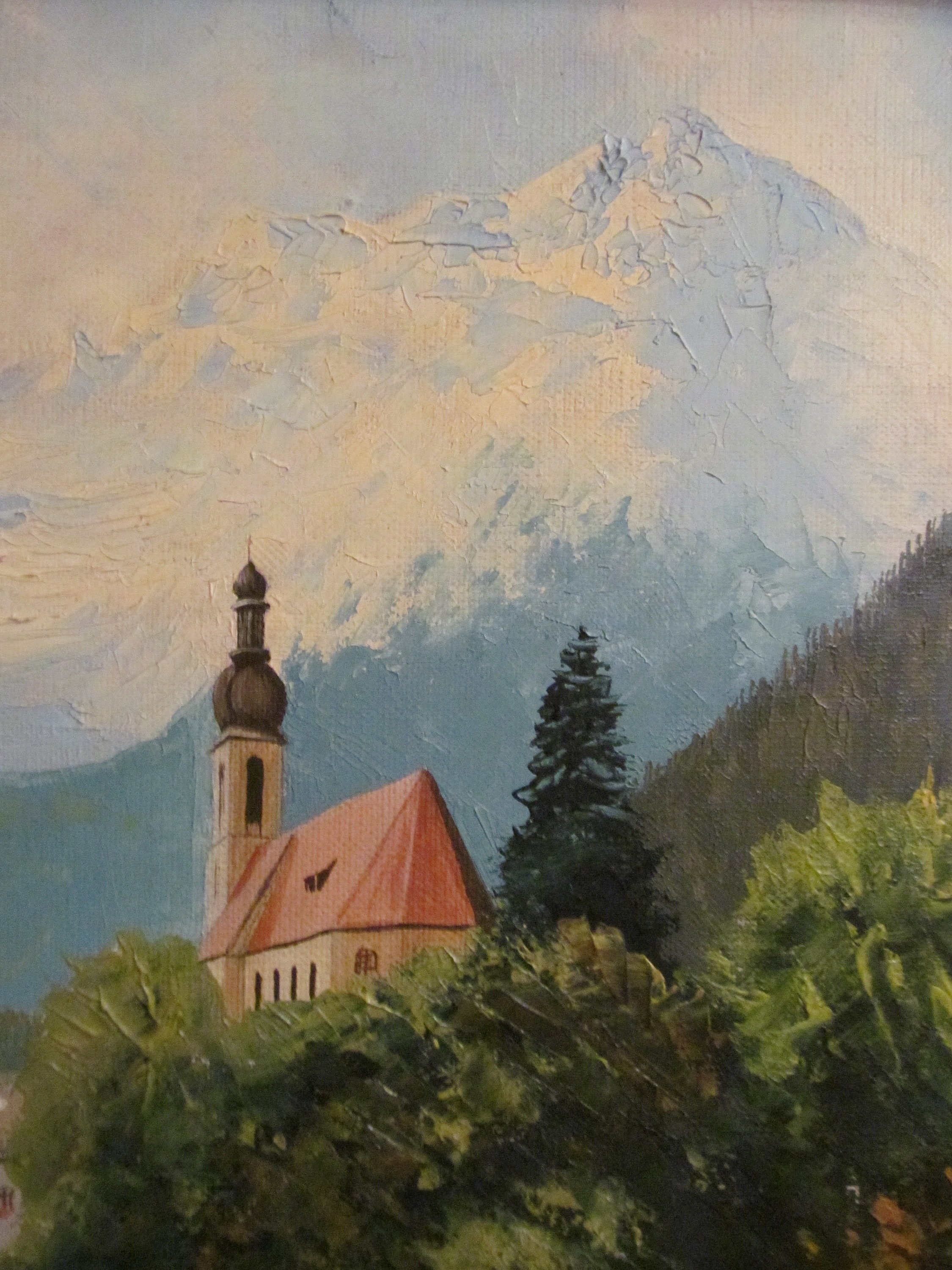 Ramsau. Alpine landscape. Vintage oil painting. Signed | Etsy