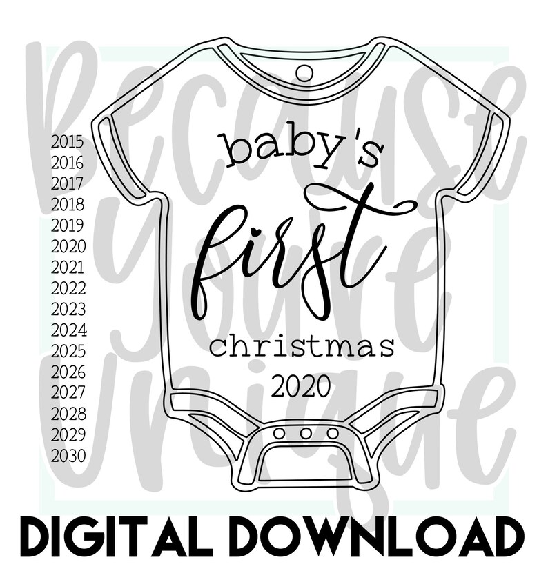 Baby Es First Christmas Onesies Ornament Digital Download | Etsy