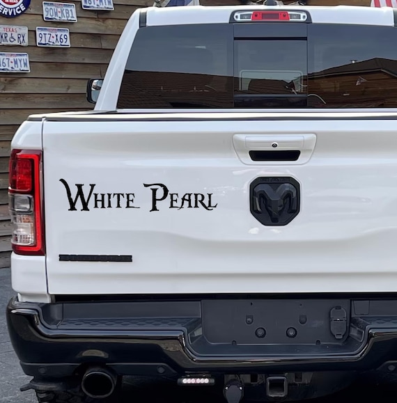 Auto Aufkleber Text „White Pearl“