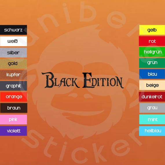 Auto Aufkleber Text "Black Edition"