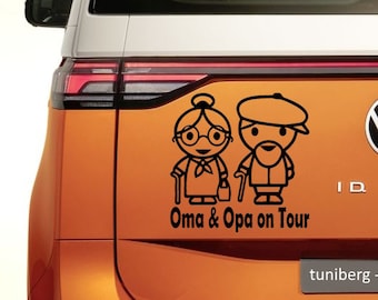 Auto Aufkleber "Oma & Opa on Tour"