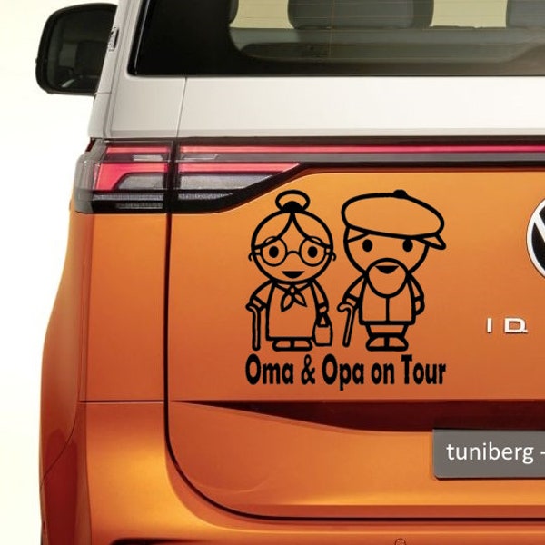 Auto Aufkleber "Oma & Opa on Tour"