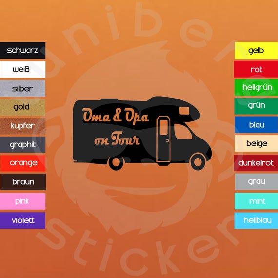 Sticker Aufkleber Wohnmobil Oma & Opa on Tour  Camper Bulli  Wohnmobil  Freiheit