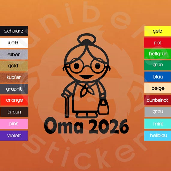 Auto Aufkleber "Oma 2026“ Oma, Opa mit Jahreszahl Sticker für alle