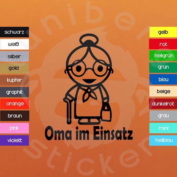 Autoaufkleber  "Oma im Einsatz"