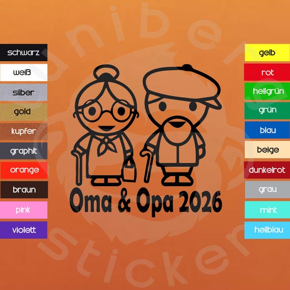 Auto Aufkleber "Oma & Opa 2026“