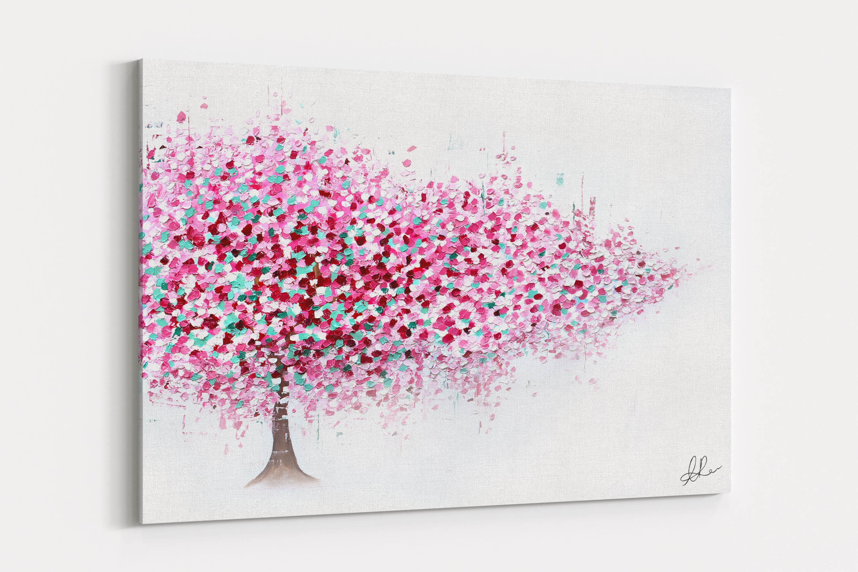 Pink Blossom Tree Canvas Wall Art, Gift, Cadeau d'anniversaire, de Mariage