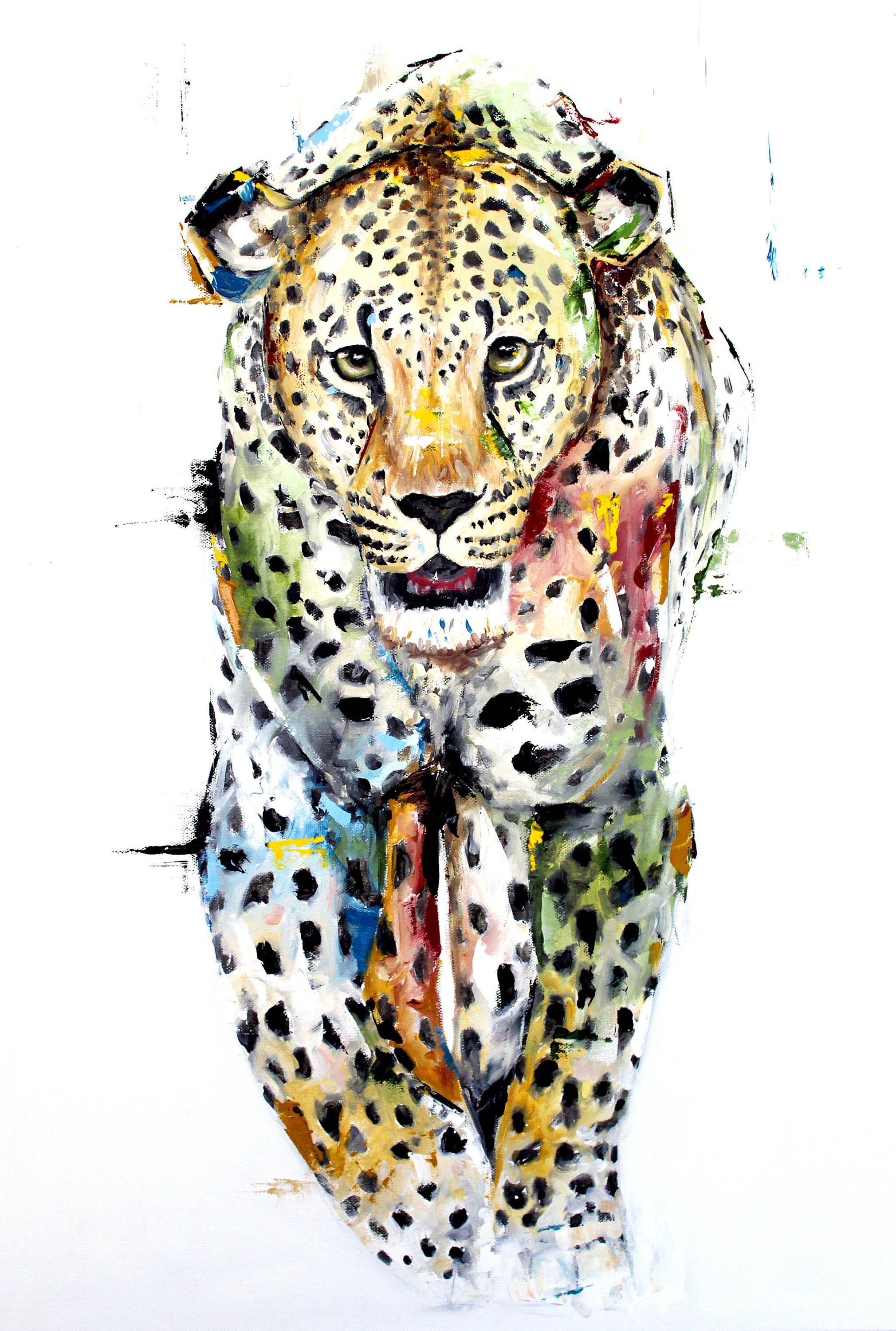 Leopard Art Print Jungle Animal Wall Art Leopard painting Big Cat