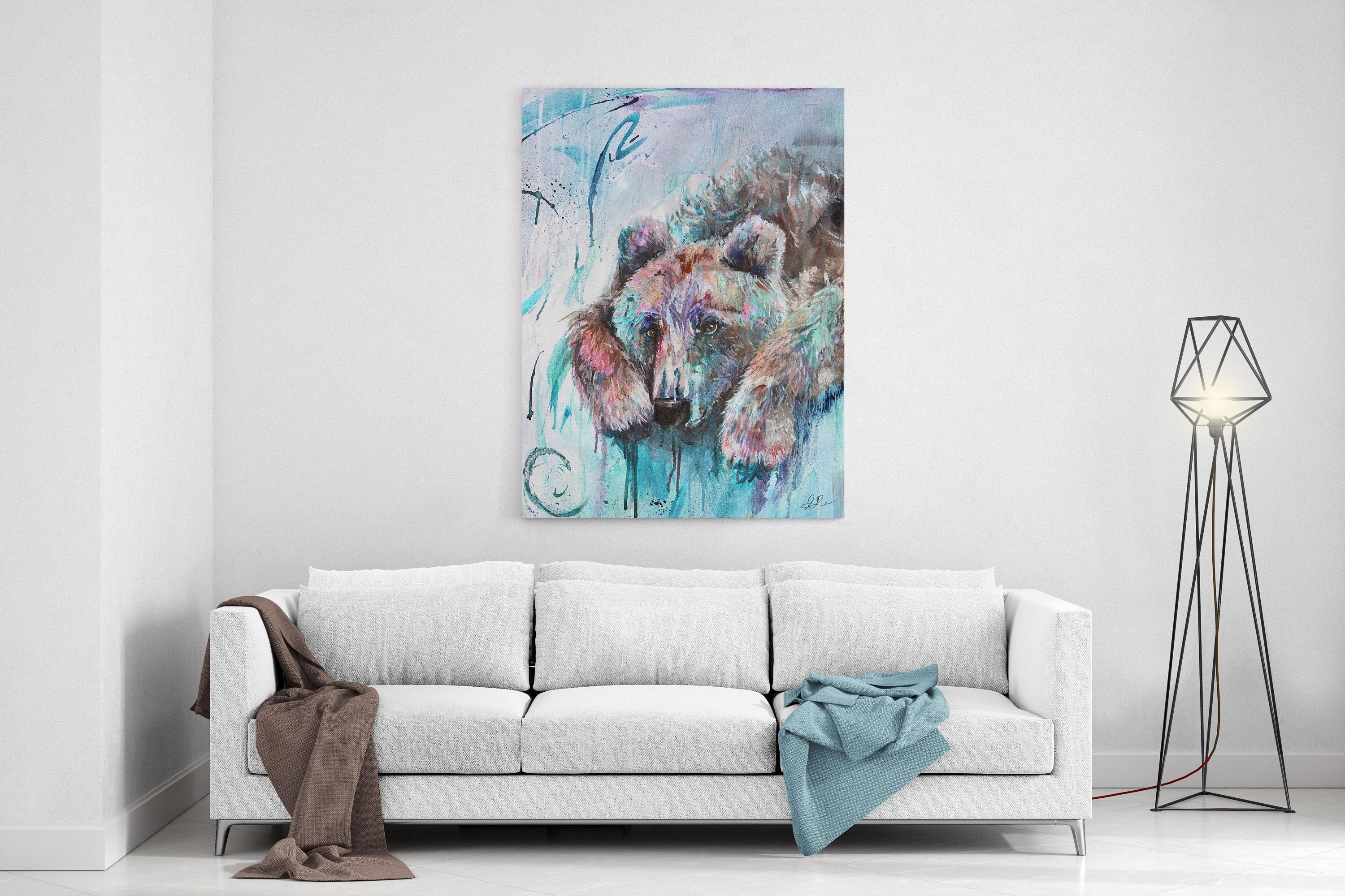 Grizzly Bear Canvas Wall Art, Print On Canvas, Animal Art