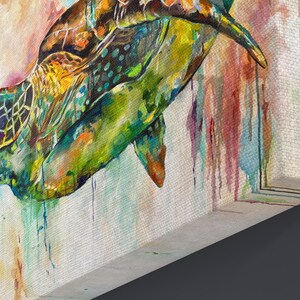 Original Sea Turtle Painting Sea Turtle Wall Art Colorful - Etsy