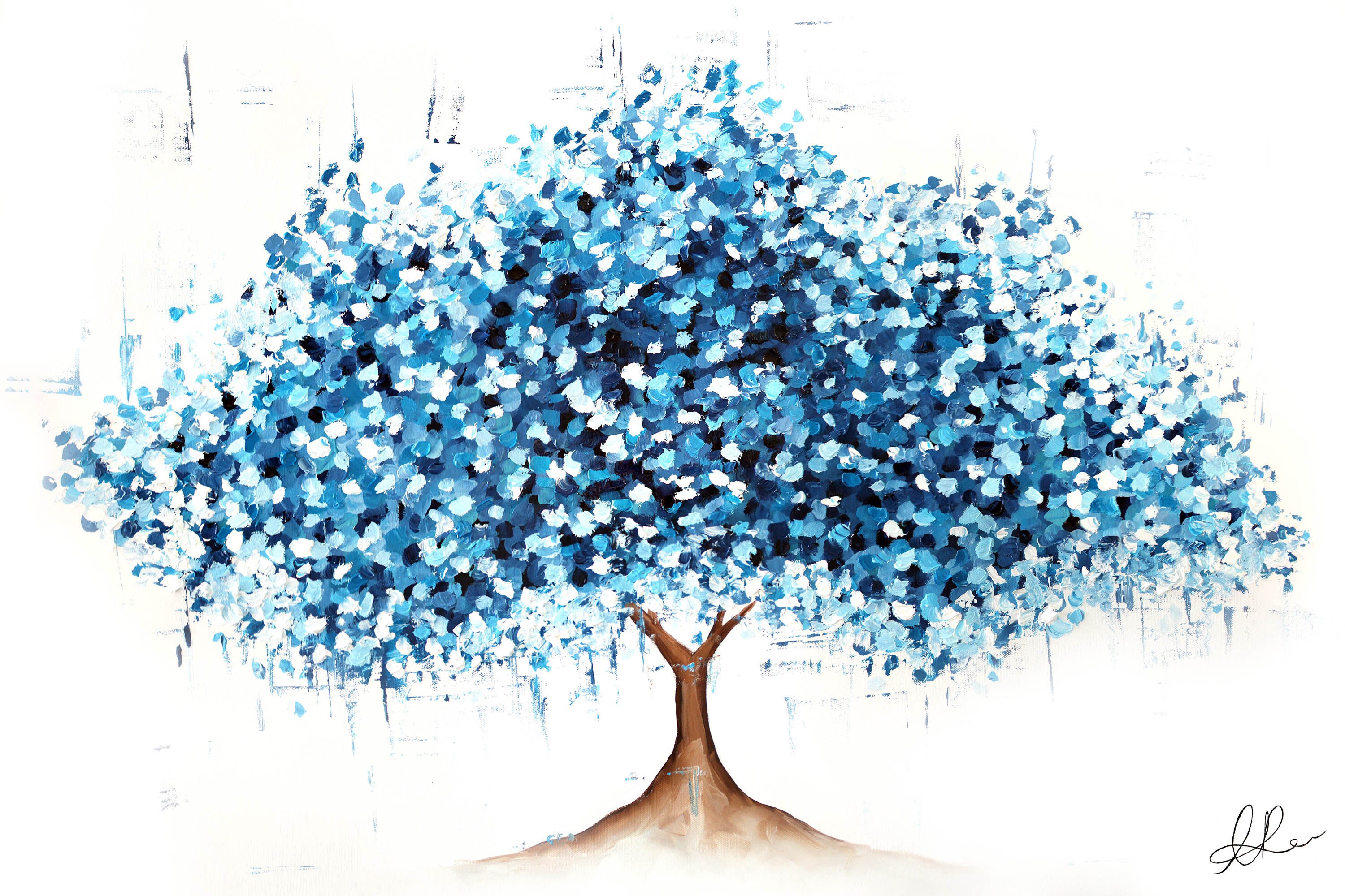 Tree of Life Art Print Blue Wall Décor Tree Print Etsy