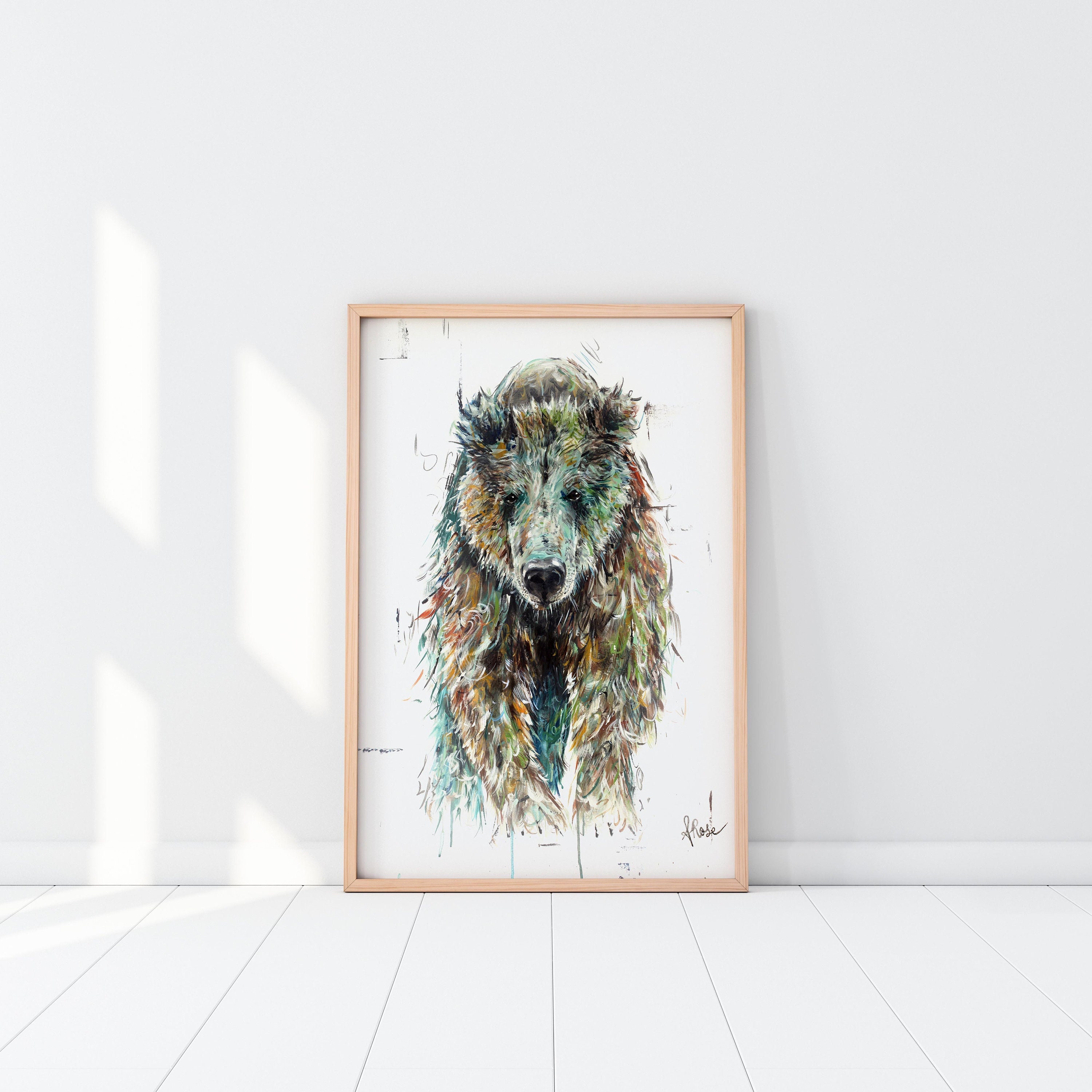 Grizzly Bear Art Grizzly Bear Print Bear Gift - Etsy