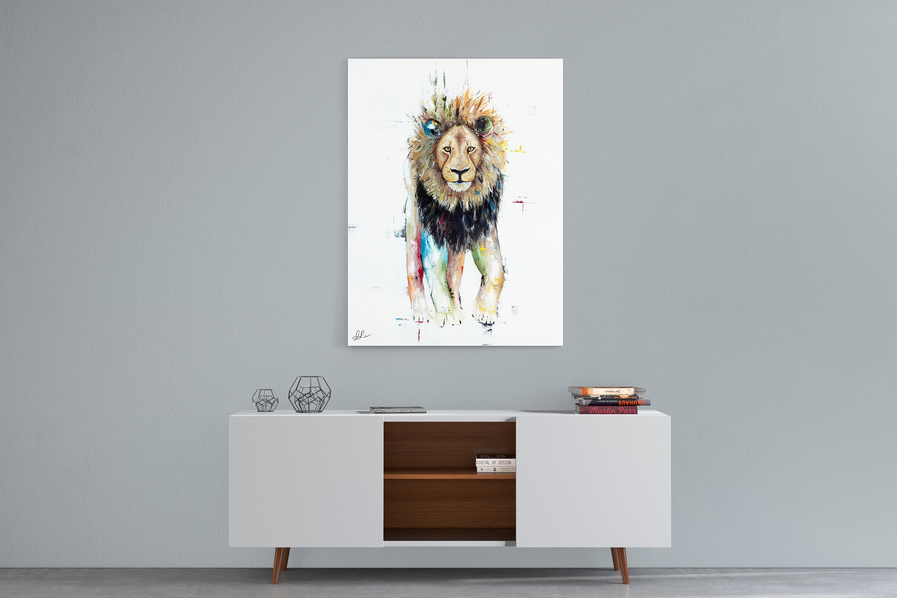 Lion Art on Canvas Lion Wall Decor Thick Wrapped Chunky Etsy