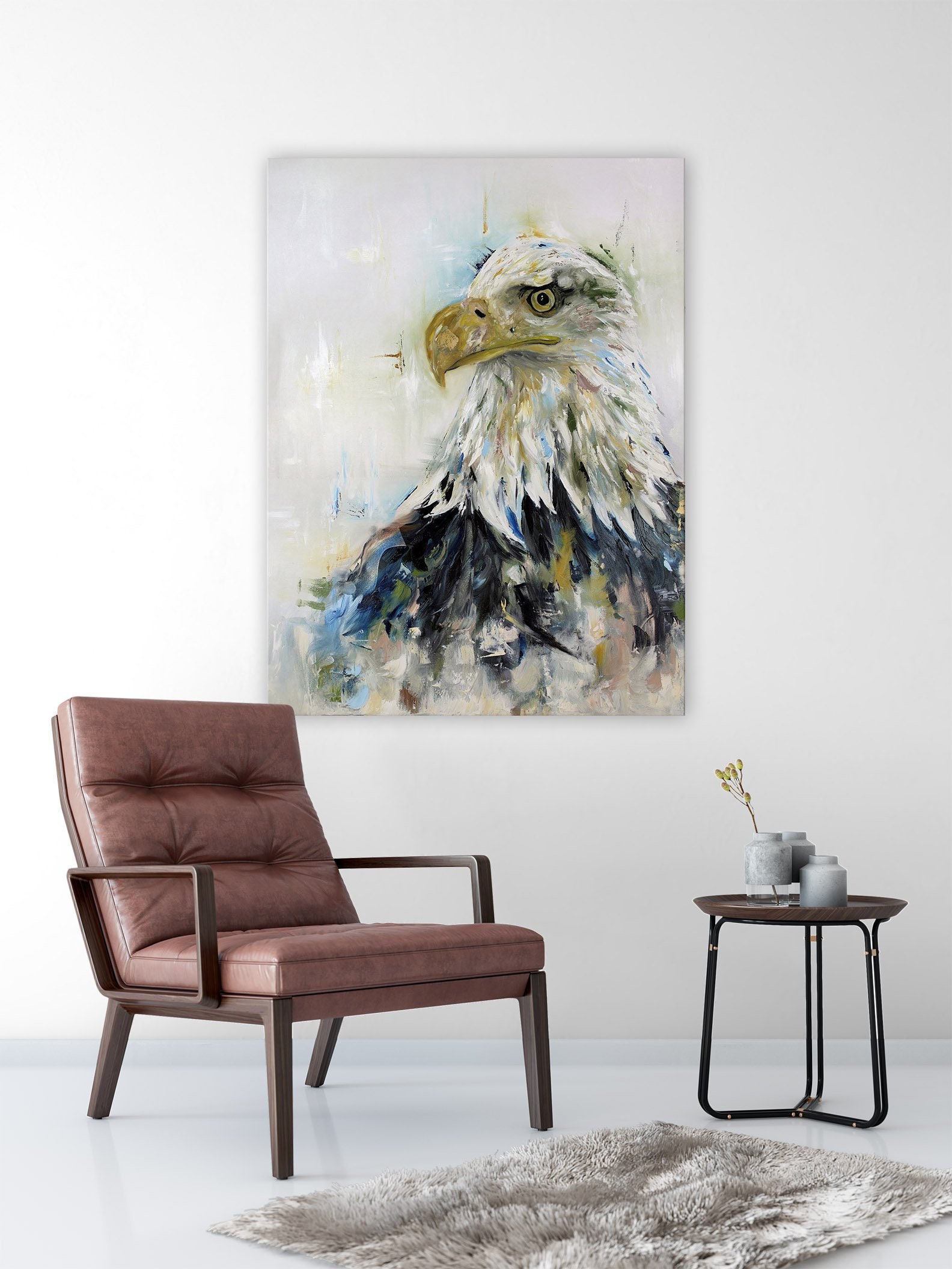 Eagle Art On Canvas - Eagle Painting Print Décor Mural d'oiseau Gift