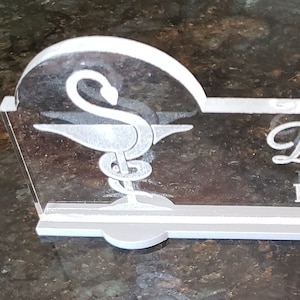 Personalized Doctor of  Pharmacy - Pharmacist Acrylic Glass NAME PLATE BAR Desk FreeShip