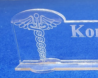 Personalized Doctor - Physician -  Acrylic Glass NAME PLATE BAR Desk FreeShip