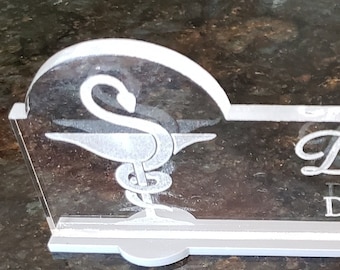 Personalized Doctor of  Pharmacy - Pharmacist Acrylic Glass NAME PLATE BAR Desk FreeShip