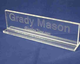Personalized Acrylic Glass NAME PLATE BAR Desk