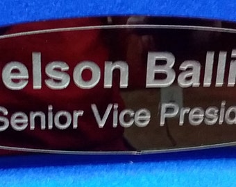 Acrylic Name Plate Desk Oval Personalized Nameplate Unique