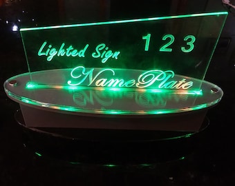 Personalized LED Desk Table Sign - 8" x 8" Special Event Cake Topper FreeShip