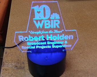 Personalized LED Desk Table Sign - 6" x 6" Special Event Cake Topper FreeShip