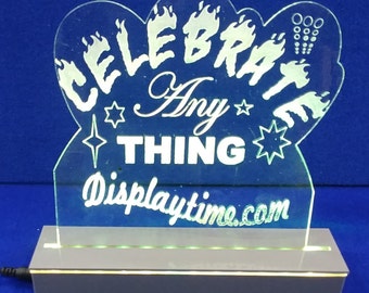 Personalized Acrylic Glass Desk Name Sign  iPhone Android  Control RGB LED Lights Free Shipping