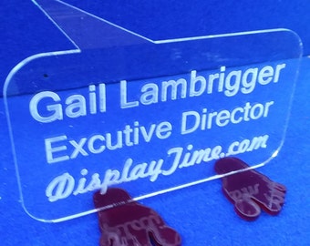 Desk Nameplate "Foot Note" Message Sign Speech Bubble with Feet - Free Shipping