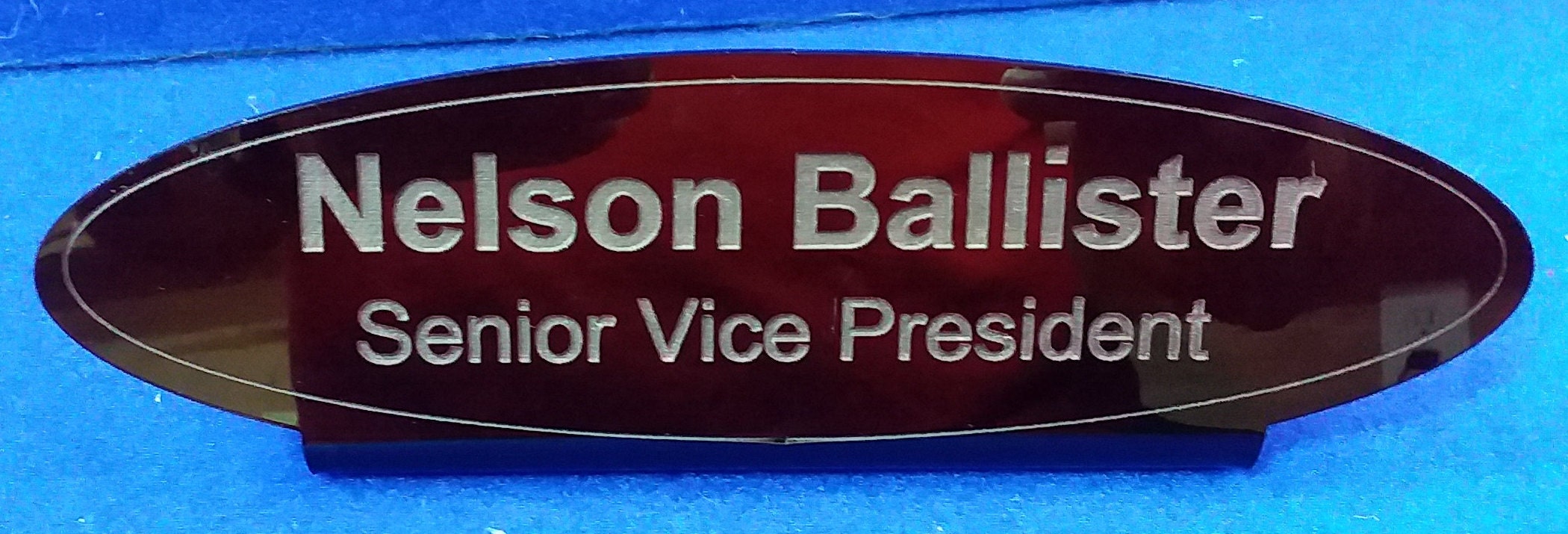 Acrylic Name Plate Desk Oval Personalized Nameplate Unique Etsy