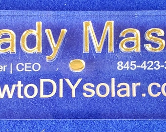 Personalized 22 Karat GOLD Laser Cut Letters Desk Name Plate Bar Free Shipping