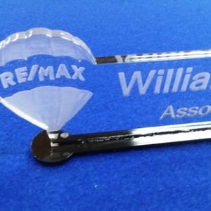 Personalized Re/Max ReMax Logo Real Estate Acrylic Glass NAME PLATE BAR Desk FreeShip