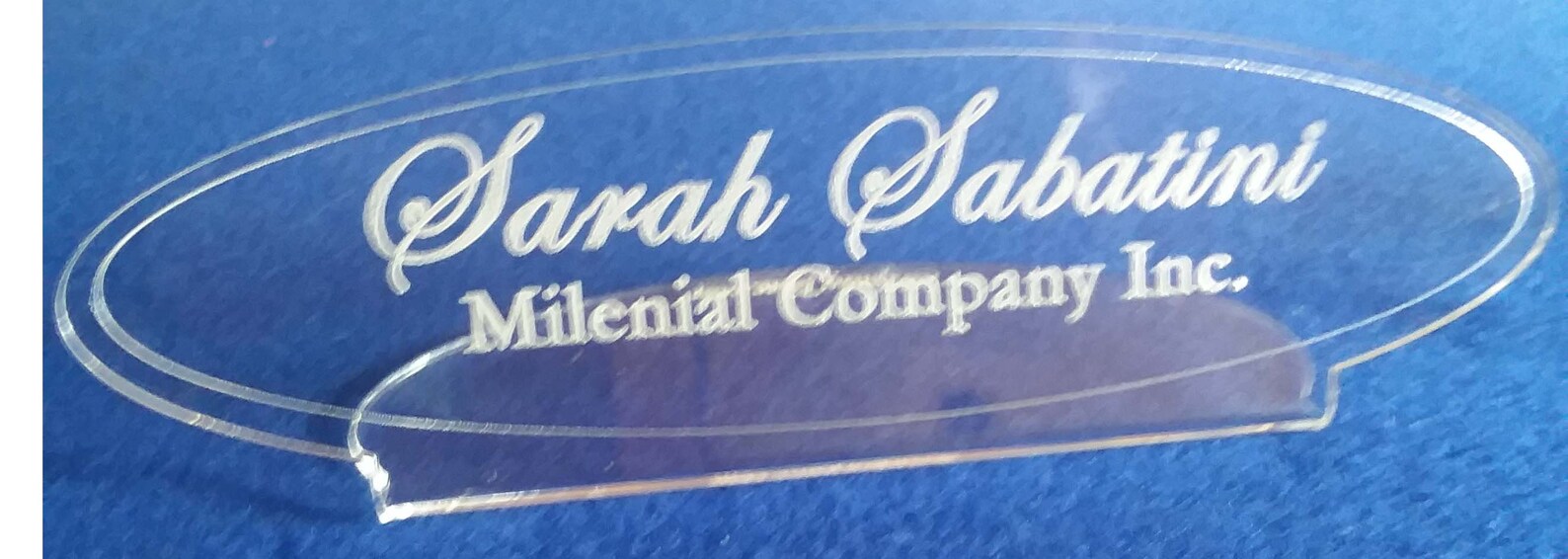 Acrylic Name Plate Desk Modern Style Oval Personalized Nameplate Unique