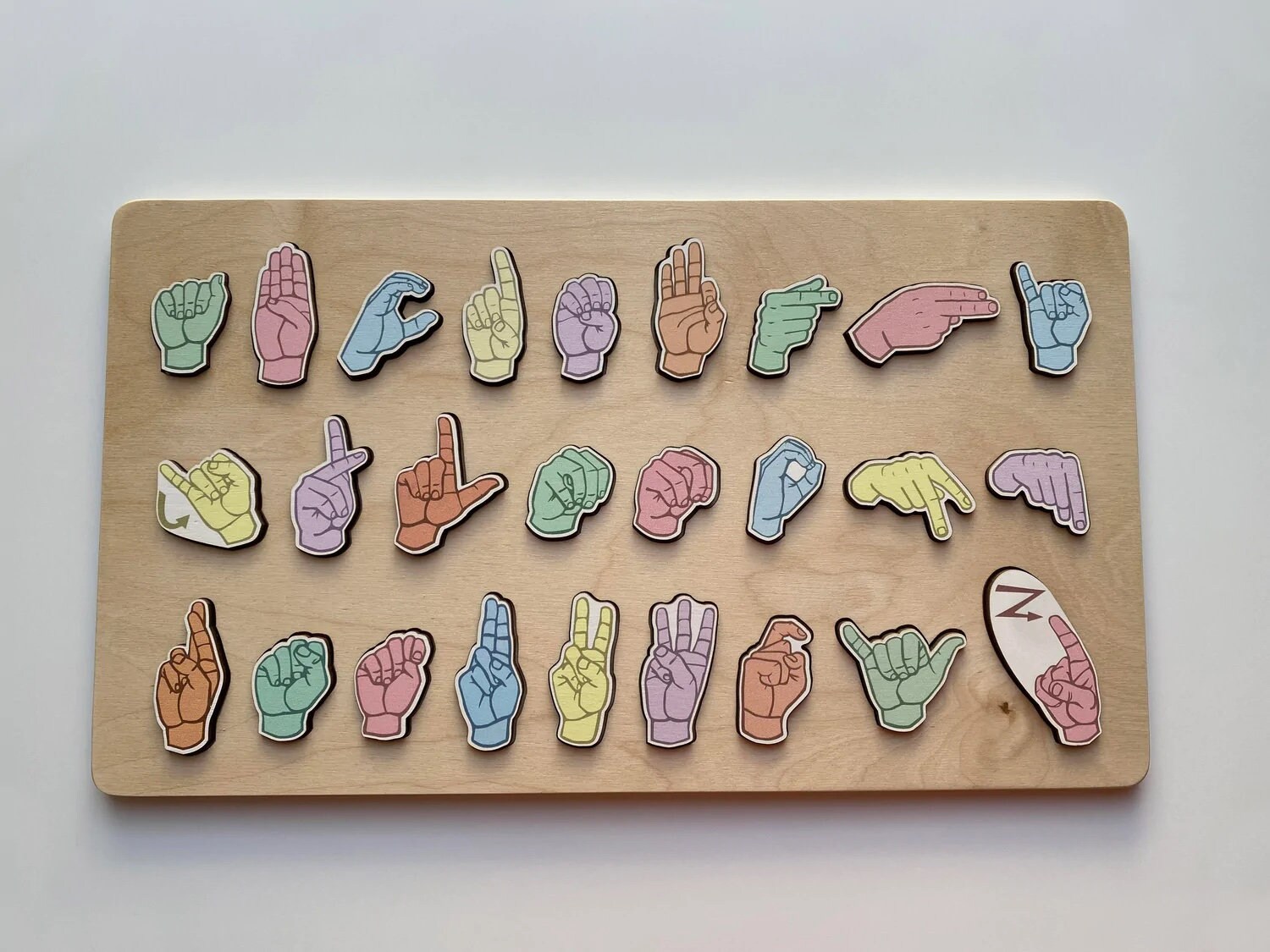 ASL Wooden Learning Set Color Learn ASL With Sweet Etsy