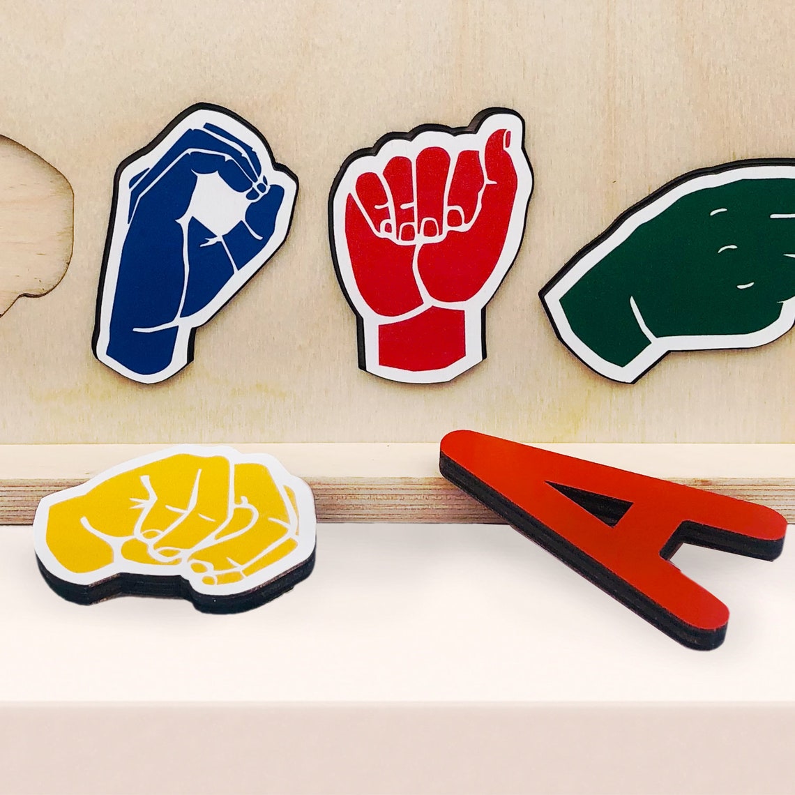 Wooden ASL Name Puzzle Child Safe Independently Tested Etsy
