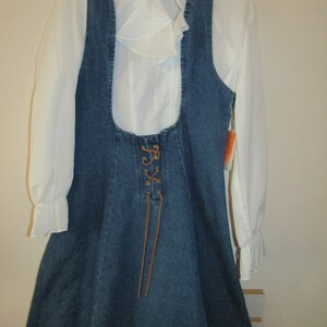 white jean jumper dress
