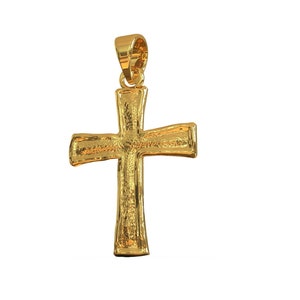 Solid 14K Gold Cross Pendant for Necklace Crucifix Gold Charm
