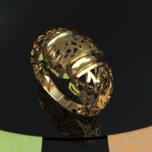 Solid Gold Dome Ring: 10k/14k Filigree Statement Ring