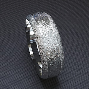 Mens wedding band made of solid 14k gold. White gold wedding ring. Mens wide wedding ring. 4mm 5mm 6mm 7mm 8mm