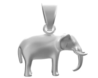 Männer Damen Solid 925 Sterling Silber Elefant Anhänger - Stärke, Glück, Weisheit Symbol