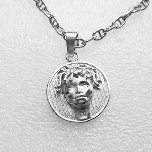 925 Sterling Silver Medusa Pendant: Greek Mythology Charm