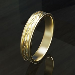 Alianza de boda para hombre hecha de oro macizo de 14k. Anillo de bodas de oro para hombre. Alianza de boda de 5mm de ancho. Alianza de boda masculina. Anillo de banda de oro blanco.