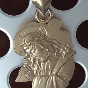 Solid Gold  Catholic Jesus Cross Pendant  Charm10K 14K Yellow Rose White Gold