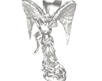 925 sterling silver devil and angel pendant
