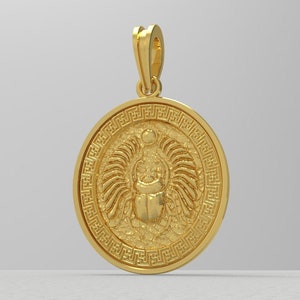 Pendentif scarabée en or massif mythologie de l’Egypte ancienne 10 Scarabée en or 14k lord pendentif charme