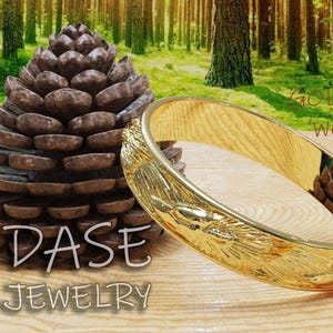 Massiver Gold Wolf - 10K / 14K Wolf Band mit Gravur - Minimalistischer symbolischer Ring