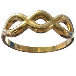 Solide 10k 14k Infinitium Gold Ring Wide Dome Gold Band