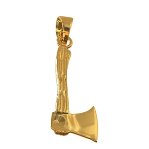 solid 14k gold axe pendant yellow, white or rose gold