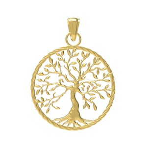 14k Gold Tree of Life Medallion Pendant (20mm)