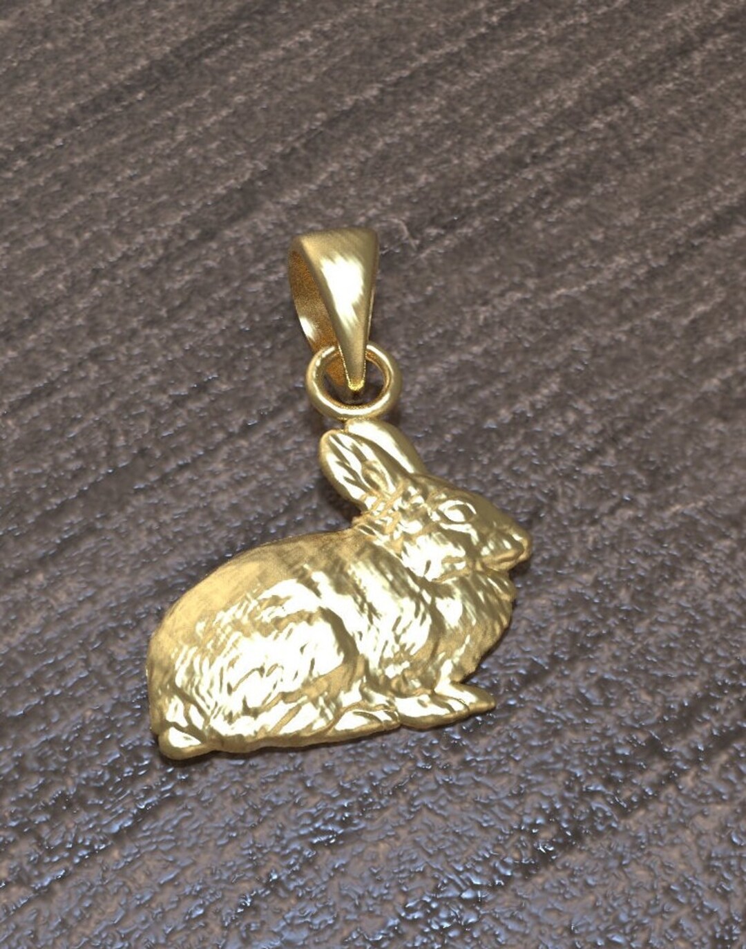 10k 14k Solid Gold Rabbit Pendant Yellow Rose White Gold - Etsy
