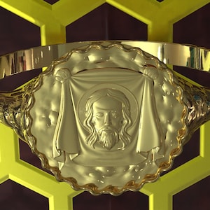 Solid Gold Christ Jesus Ring: Christian Messiah Ring (10k-14k)