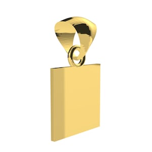 10K & 14K Solid Gold Customized Square Charm Pendant Personalized And Engrave Yellow gold, White gold, Rose gold Pendant